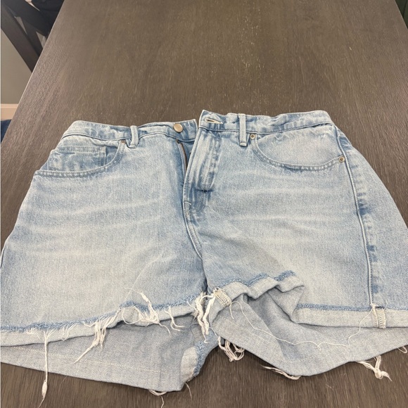 Good American Pants - Good American Light Blue Distressed Cutoff Denim Shorts